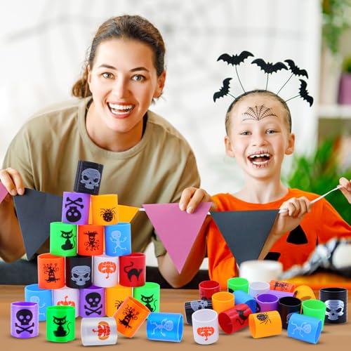 Image of Mini Spring Party Favors, Goodie Bags Stuffers for Birthday Party, Classroom Prizes Kids Prizes, Small Bulk Toys Gifts (Halloween-24P)