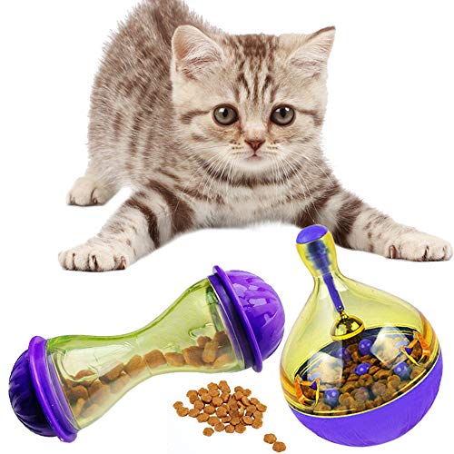 Yangyme 2 PCS Snack Spielzeug Für Katzen Futterspender Interaktives Spielzeug Ausbildung Für Katzen Leckereienball Leckerli-Ball