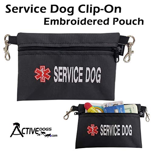 Activedogs Service Dog Clip-On Embroidered Accessory Pouch - Quality Large Service Dog Embroidery