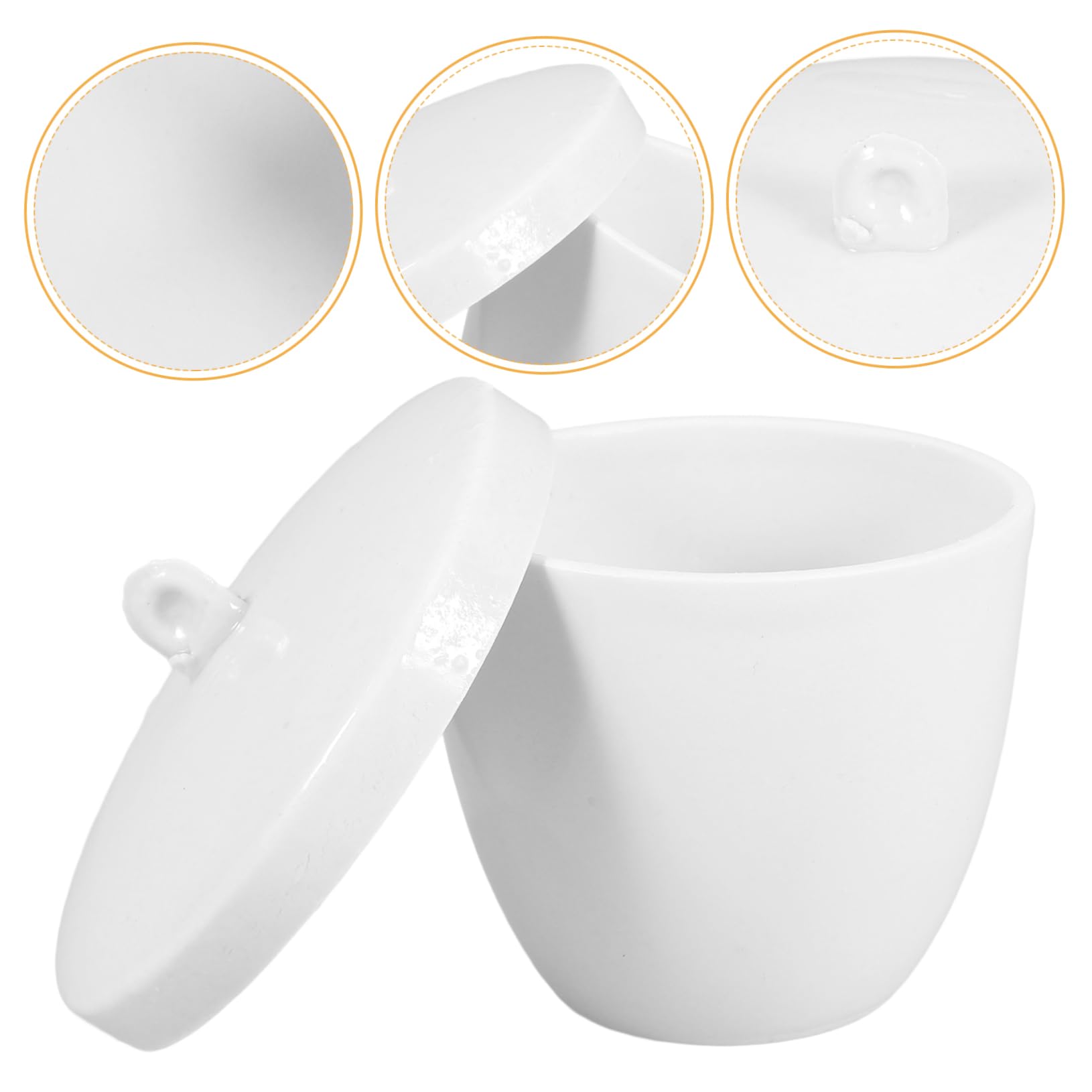 ULTECHNOVO Crogiolo con Coperchio e Manico in Porcellana da 70ml Resistente alle Alte Temperature Crogiolo Ceramico per Laboratorio e Raffinazione Chimica