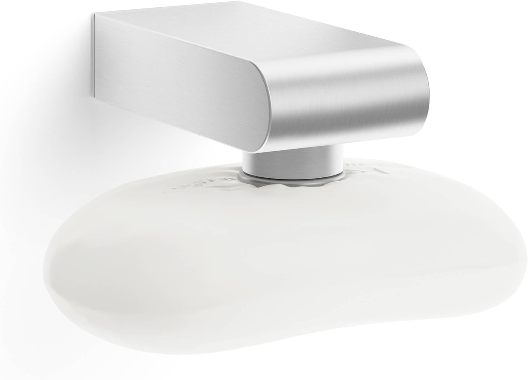 ZACK Stainless Steel ATORE Magnetic Soap Holder, 1.58" x 1.38" x 3.35", Silver Metallic