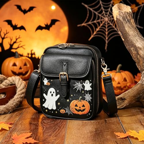 Image of Leather Crossbody Bag for Women,Anti-Theft Messenger Bag with Large Capacity,Built-in Purse Card Slots Shoulder Sling Bag
