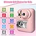 Instant Print Camera for Kids, Christmas Birthday Gifts for Kids Ages 3-12, 16X Zoom,1080P Vedio Selfie Digital Camera,Toddler Portable Toy for Girls and Boys with 32GB TF Card (Pink)