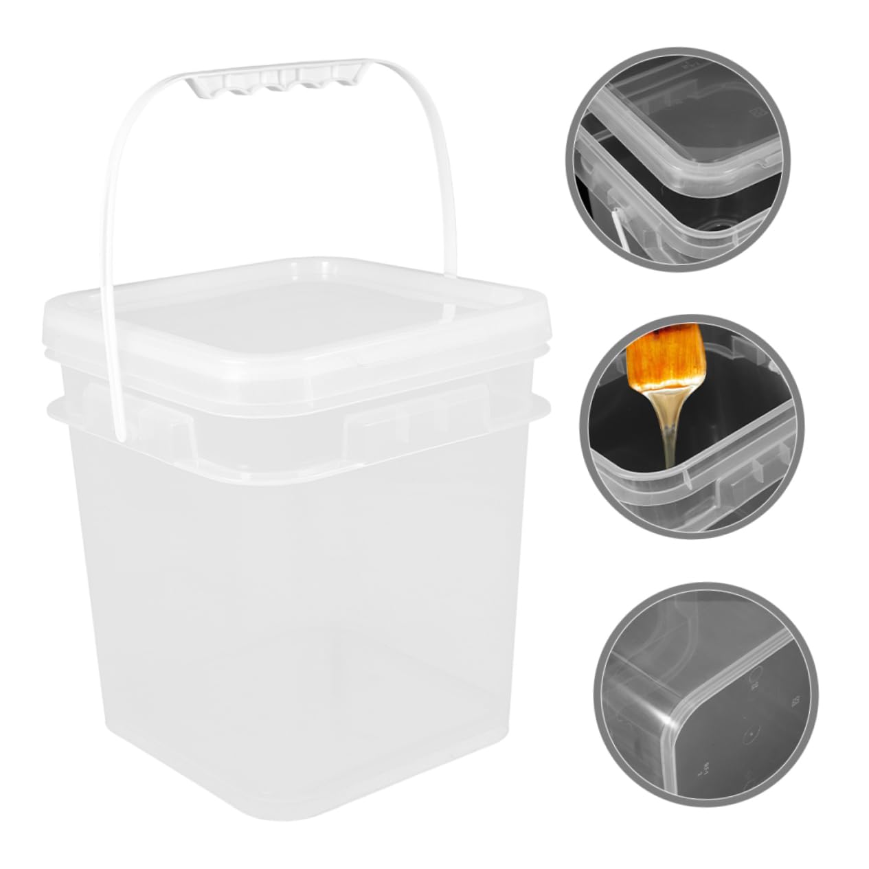 Cabilock 3 Juegos Bote De Pintura Lata De Pintura con Asa Latas De Pintura Óleo Balde De Plástico para Pintar. Barril De Plástico para Pintar. Cubo De Recubrimientos Abs 2 Piezas * 3