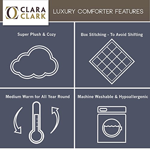 image for Clara Clark Full/Queen Size Comforter Goose Down Duvet - White, Hypoal