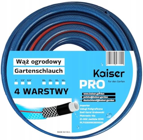 Gartenschlauch 25m ½” Gummi Kaiser Pro 4-lagig UV-beständig knickfest flexibel robust Bewässerungsschlauch Autowäsche Garten Werkstatt Profi