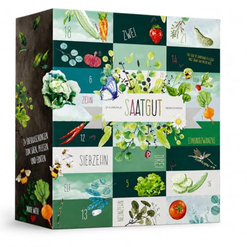BOXILAND® Saatgut Adventskalender 2026 mit 24 Sorten Gemüse Kräuter & Obst — Produktabbildung