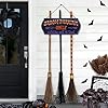 Halloween Decorations - Halloween Decor - Broom Parking Sign with 3 Wooden Witches Brooms - Hocus Pocus Cute Decoration Clearance for Front Porch Wall Home Office Indoor Outdoor