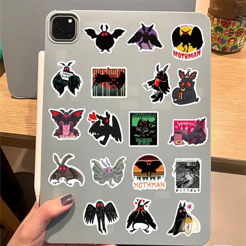 Calcomanías de Mothman para decorar tu monopatín, botella de agua y objetos personales 8