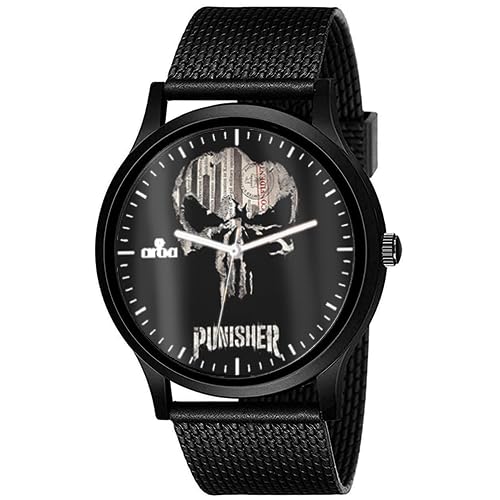 AROA Watch New Watch for The Punisher Model : 901 Black Metal Type Analog Black Strap Watch Black Dial for Men Stylish Watch for Boys- (B0CDLYWQF8) Amazon Price History, Amazon Price Tracker