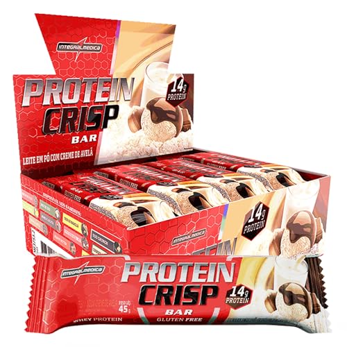 Integralmedica - Barra de Proteína Whey Protein Crisp Bar Creme de Avelã - Snack Proteíco - Pré e Pós-Treino - Display com 12 Unidades
