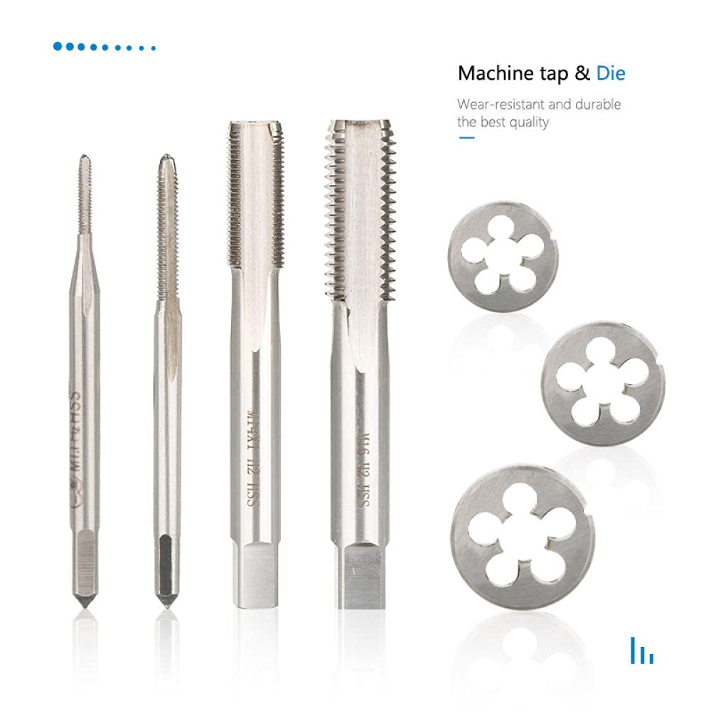 Juego de 2 machos de roscar métricos para máquina de Mano Derecha, miniherramientas de roscar M1.1, M2, M2.2, M2.5 y M3.5 (M3.5 x 0.6)