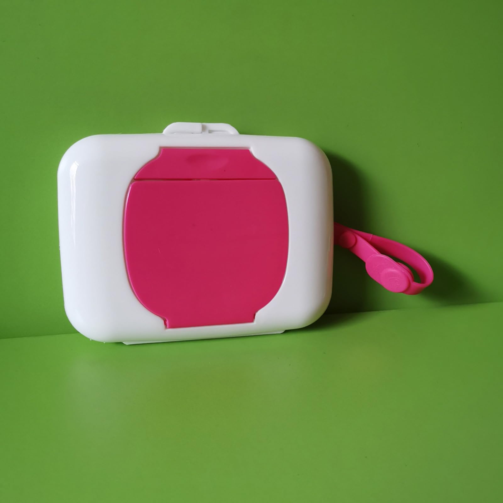 BBTISG Portable Wipe Holde Wipes Dispenser, 16 * 12 * 3cm Reusable & Refillable Baby Wipes Dispenser Portable Wipes Container for Travel, Offices, Camping, Home (Pink)