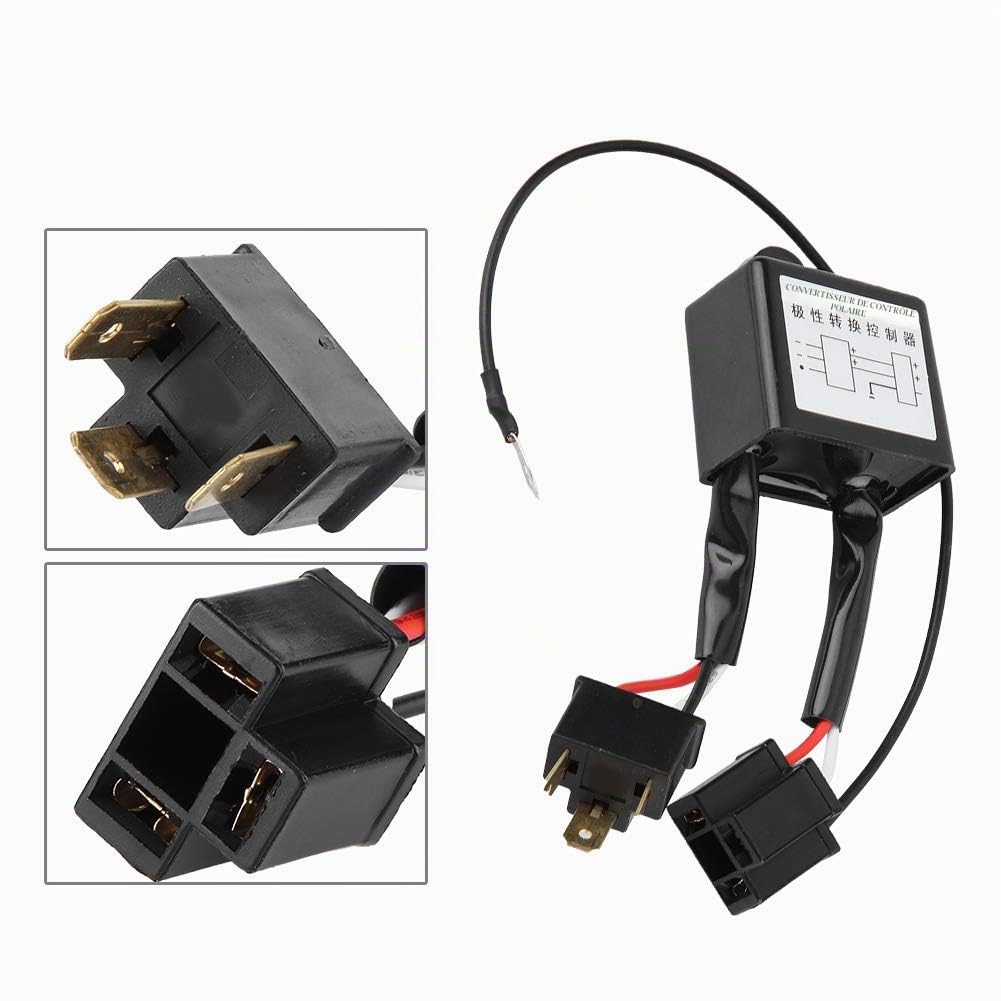 Convertisseur de polarité de phares, 2 pièces convertisseur négatif LED adaptateur de faisceau de commutateur négatif polaire polarité inversée pour H4