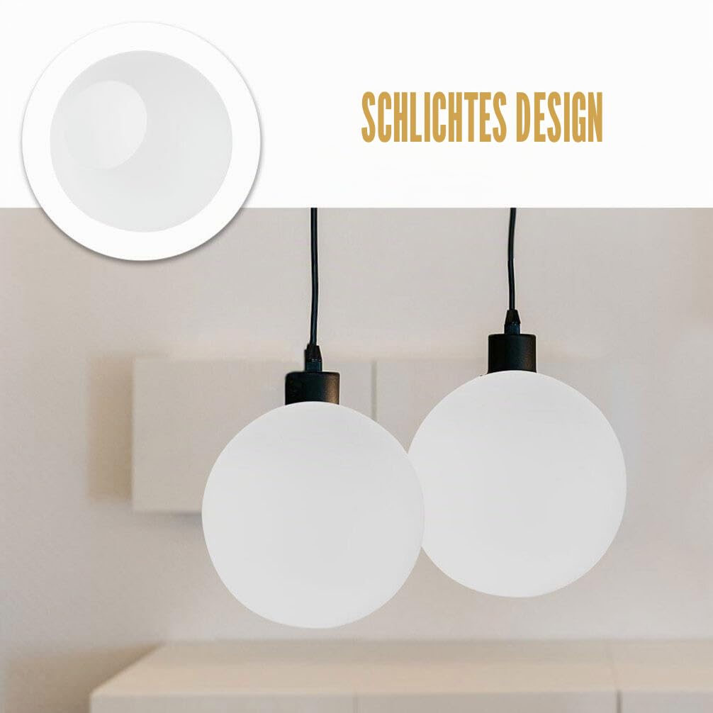 jojofuny Mattglas Pendelleuchte Sphärischer Lampenschirm Geeignet Für Esszimmer Und Wohnzimmer Sorgt Für Diffuse Beleuchtung Und Einladende Atmosphäre