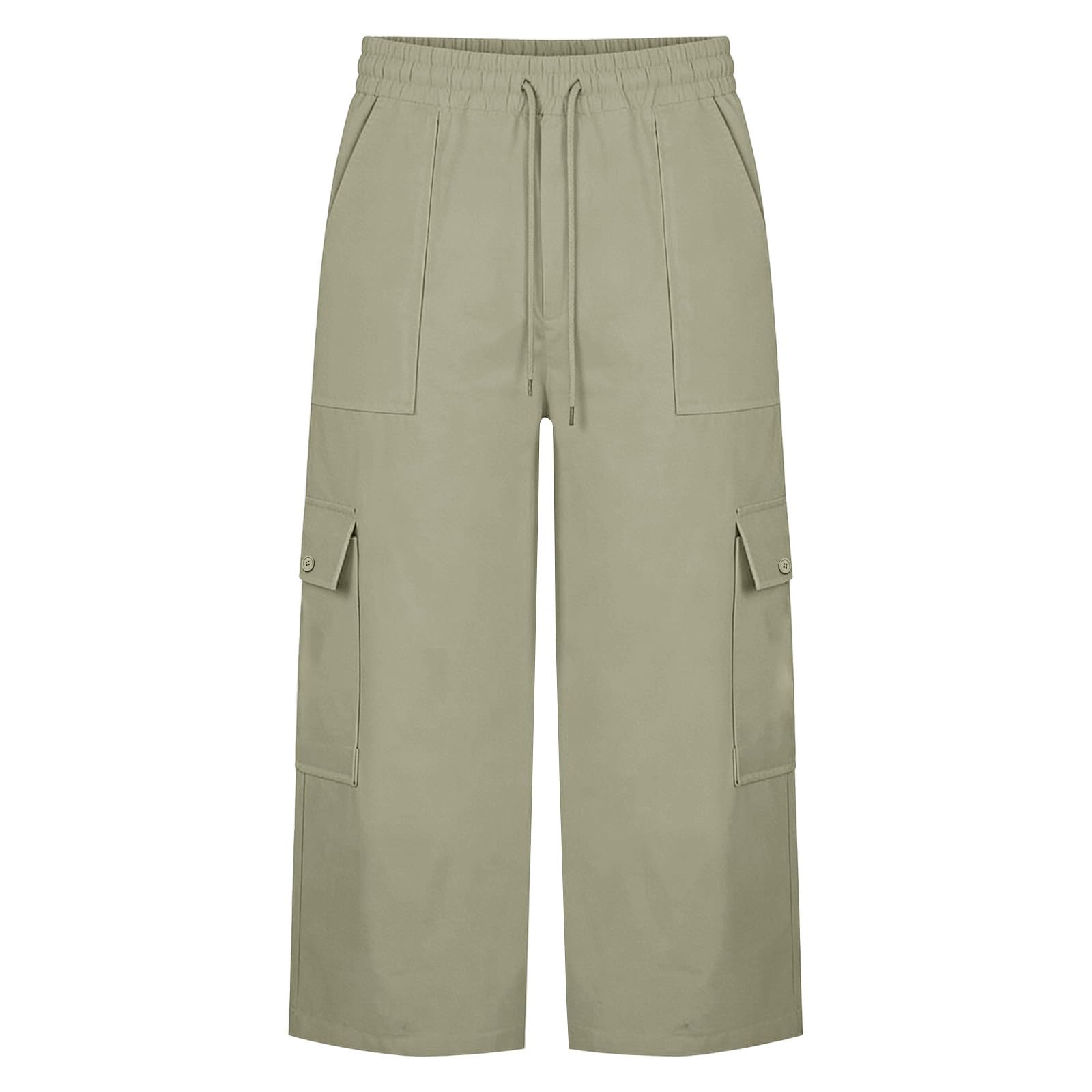 Generisch Pantaloni capri da donna a 3/4, sportivi, casual, alla moda, leggeri e traspiranti, per il tempo libero, traspiranti, con tasche laterali, per tutti i giorni