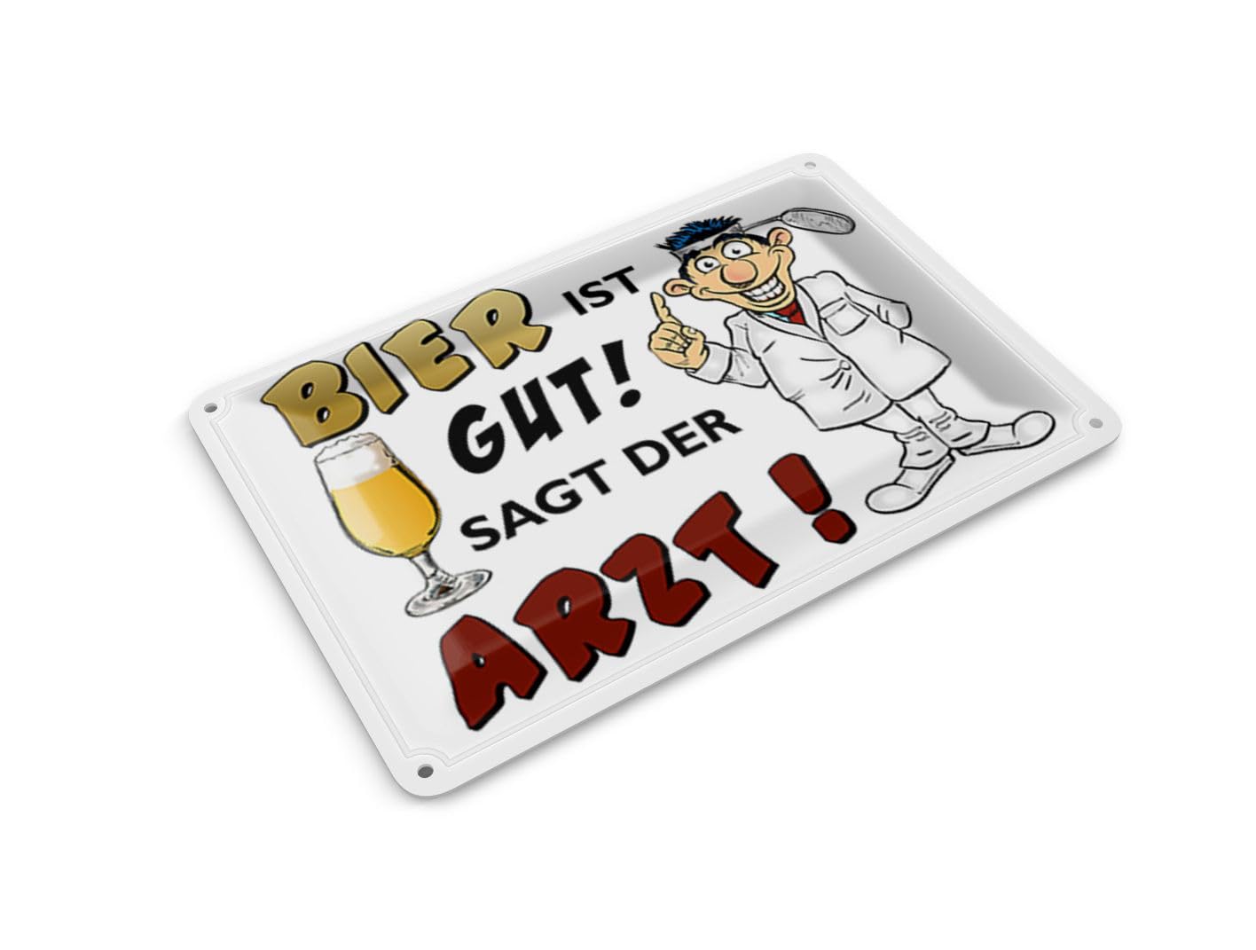 Femer Tin Postcard Alcohol 14 x 10 cm Beer is Good Says the Doctor Decorative Sign