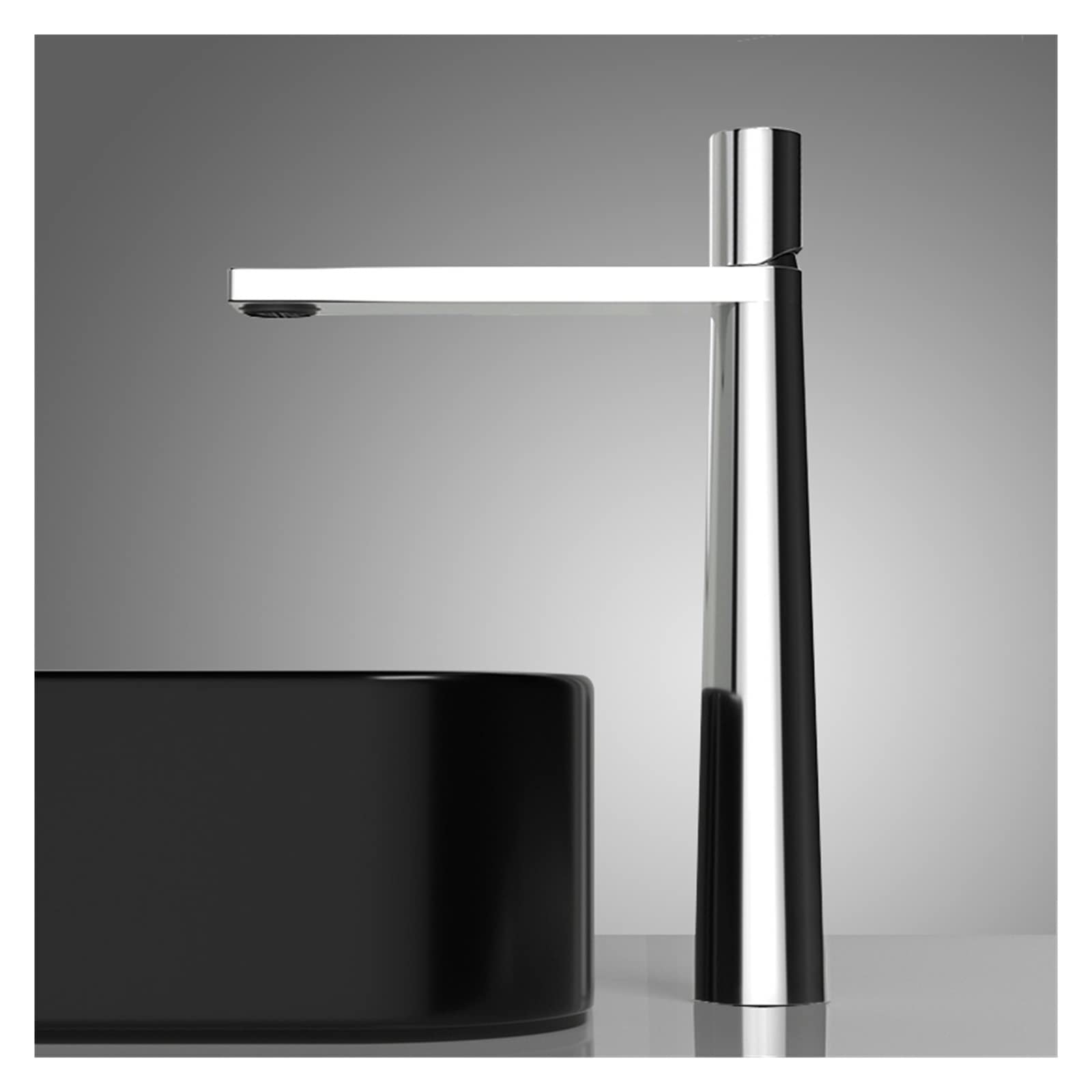 Robinet en laiton massif chrome tall pour évier de salle de bain