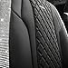 CAR PASS Bling Leather Car Seat Covers & Black Nappa Leather Calfskin Seat Cushioned Protector, Waterproof Anti-Slip Universal Fit SUV Truck Sedan, Glitter Sparkly Shining Rhinestone, Silver Diamond