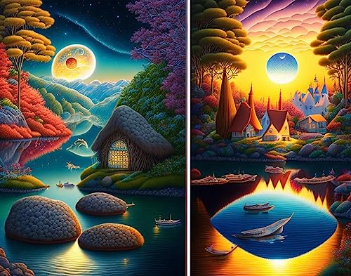 Affiches sur toile Nuit et jour pour habiller un grand mur vide de salon