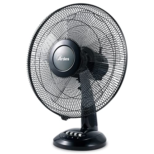 Ardes - AR5S41 Ventilateur de table 40 cm 5 pales Oscillant Total Black Ventilateur 3 vitesses...
