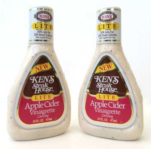 Kens Steak House Lite Apple Cider Vinaigrette Dressing, 16 Ounce (Pack of 2)