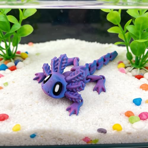 Imán de nevera salamandra gigante 3D de 11.48 cm, decoración creativa morada miniatura 1