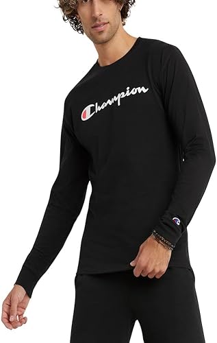 Champion Camiseta de manga larga para hombre, camiseta clásica para hombre (regular o grande y alto)