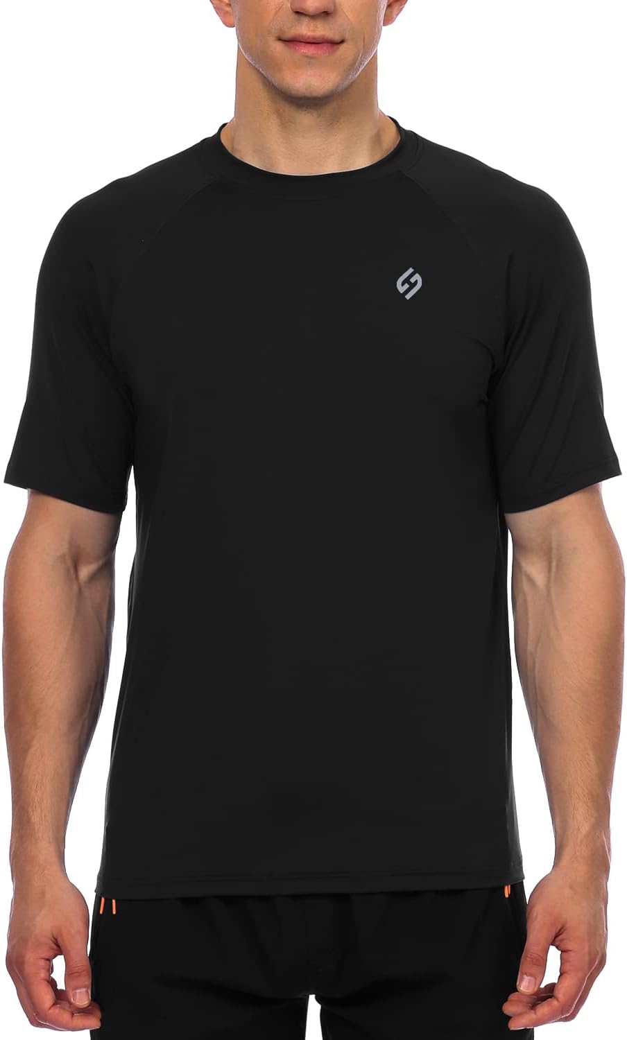 HODOSPORTS Men's Swim Shirt Quick Dry Short Sleeve UPF 50+ Rash Guard Sun Protection