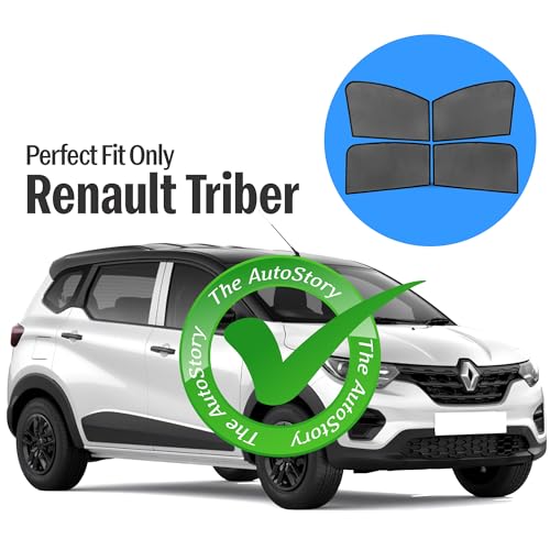 Image of AutoStory Custom Fit Black Mesh Car Sunshade for Triber | UV & Heat Protection Car Window Curtains | Privacy Car Sun Shade | Breathable Vehicle Specific Side Window Shades