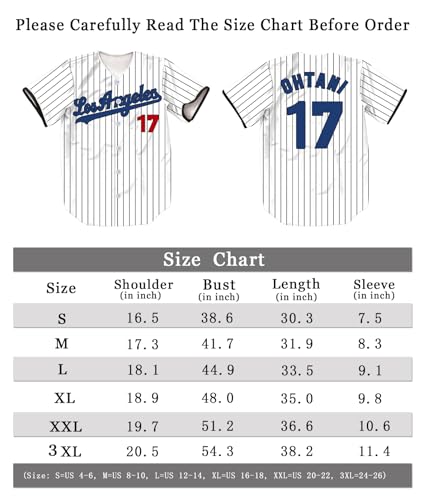 TIFIYA Camisetas de beisebol Los Angeles 99/23/24 listradas LA Baseball Team para homens/mulheres/jo