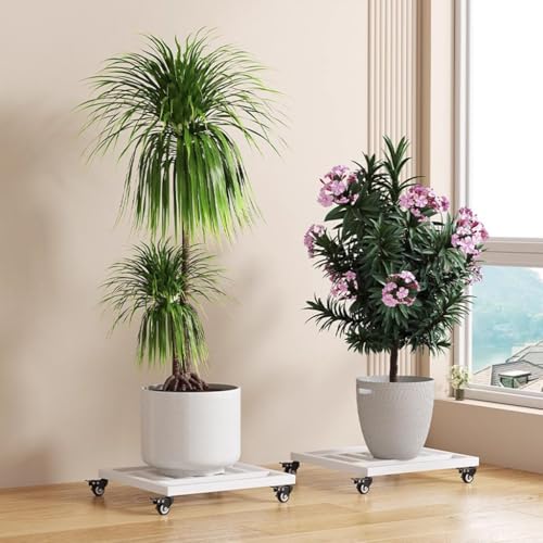 Chariot à Plantes Roulant robuste 45 cm - Support en métal carré stable