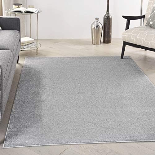 Nourison Home Nourison Essentials Silver Grey 6' x 9' Area Rug - Easy Clean, Non Shedding, Bed Room, Living Room, Dining Room, Kitchen (6' x 9')