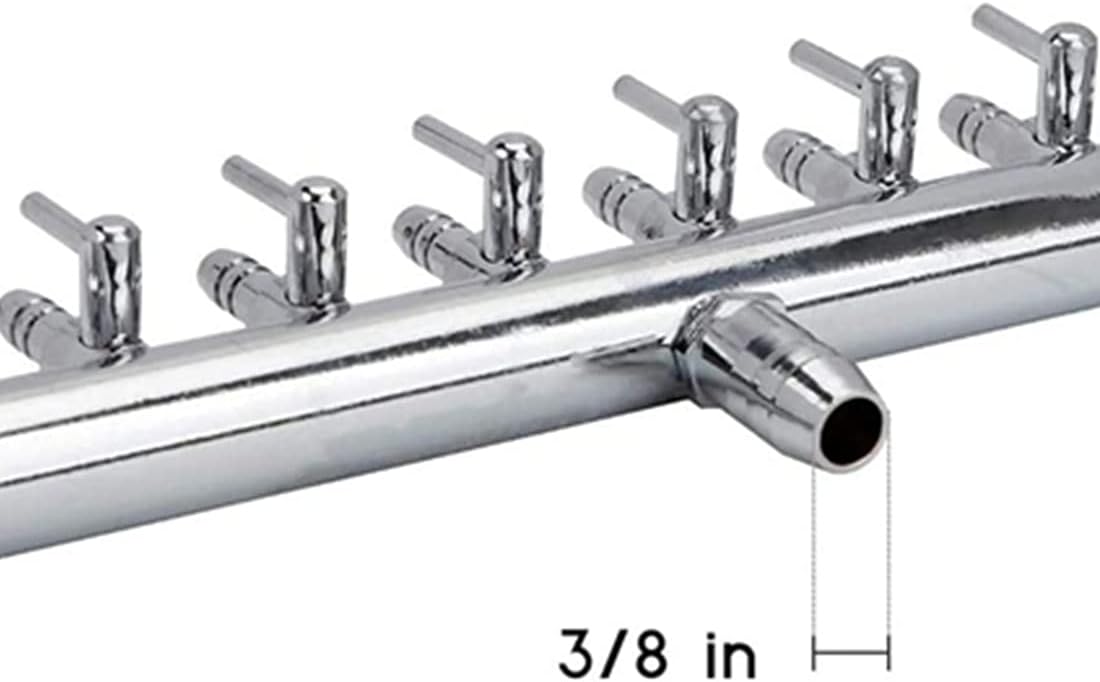 Aquarium Air Valve 6 Way Inline Manifold Air Flow Pump Tubing Splitter Lever Control Valve