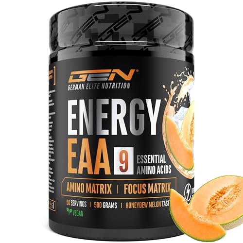 EAA Energy Mix   500 g   Amino Matrix + Focus Matrix   Bebida energética sin azúcar   Con cafeína, taurina, guaraná, N acetil L tirosina   Pre Workout Booster   Vegano (Honeydew)