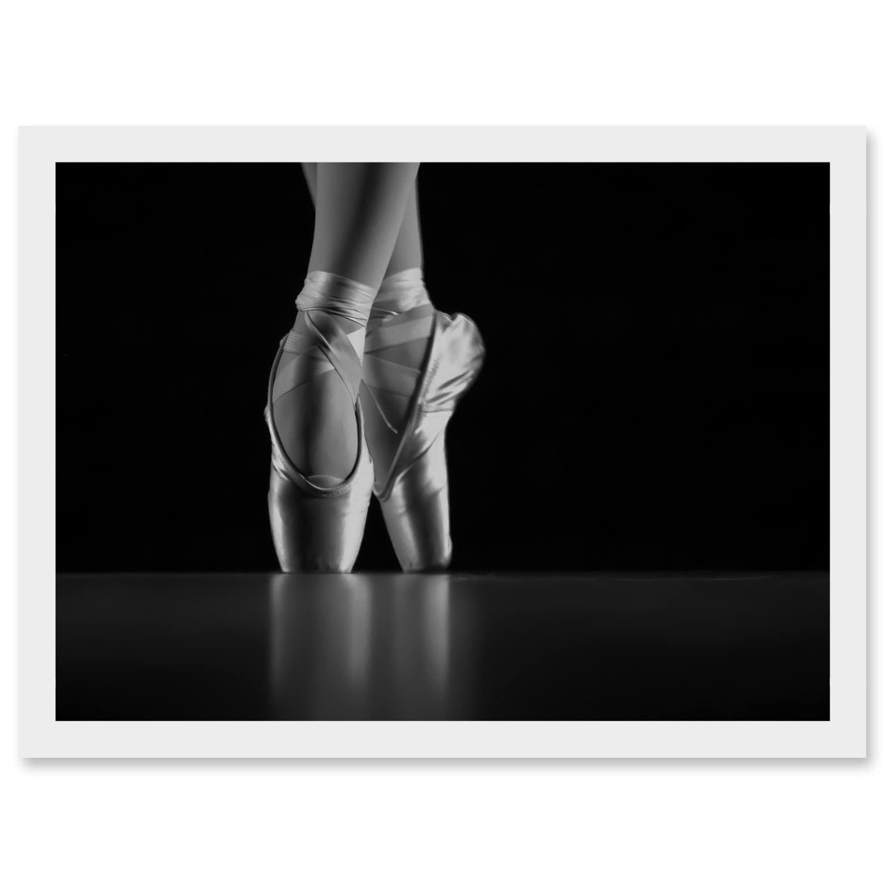 Artery8 Ballerina Ballet Shoes A4 Artwork Framed Wall Art Print