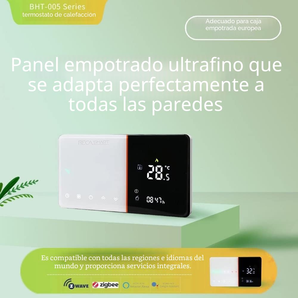 Termostato inteligente WiFi serie 005 para caldera de agua/gas 5A, compatible con Amazon Echo, Google Home, control de voz LCD
