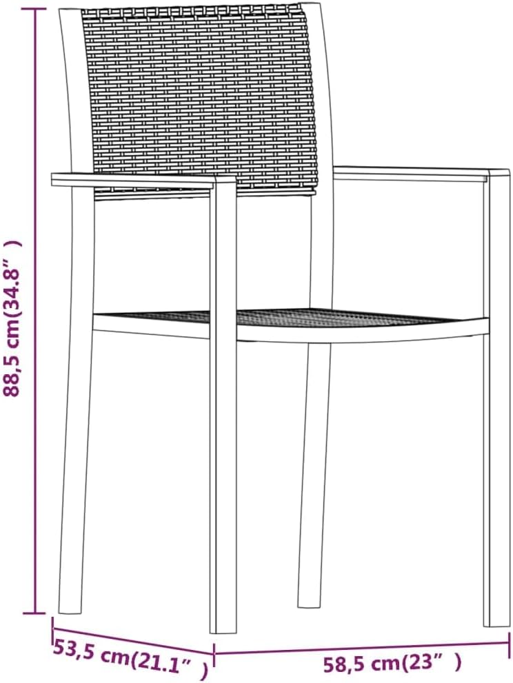 vidaXL Patio Dining Set in Black with Glass Tabletop - 5-Piece Powder-Coated Steel Outdoor Furniture Set with 4 Rattan-Look Chairs for Garden, Balcony