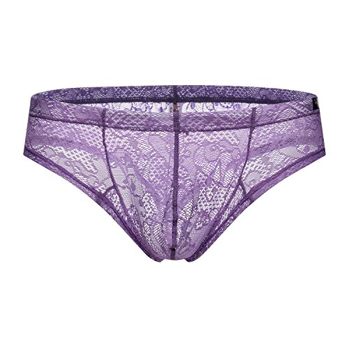 Drelaar Sous-vêtements en dentelle douce pour homme, violet, M Cover