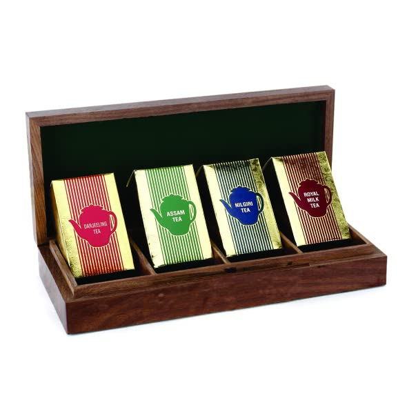 INDOCHA® Assortment of 4 Premium Tea in Luxury Handcrafted Gemstone