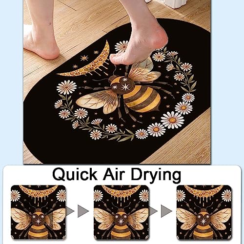 Tapis de bain en diatomite fleurs sombres 50x80cm - 6