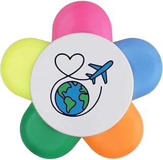 Azeeda 'World Travel Love' Flower Shape Highl...