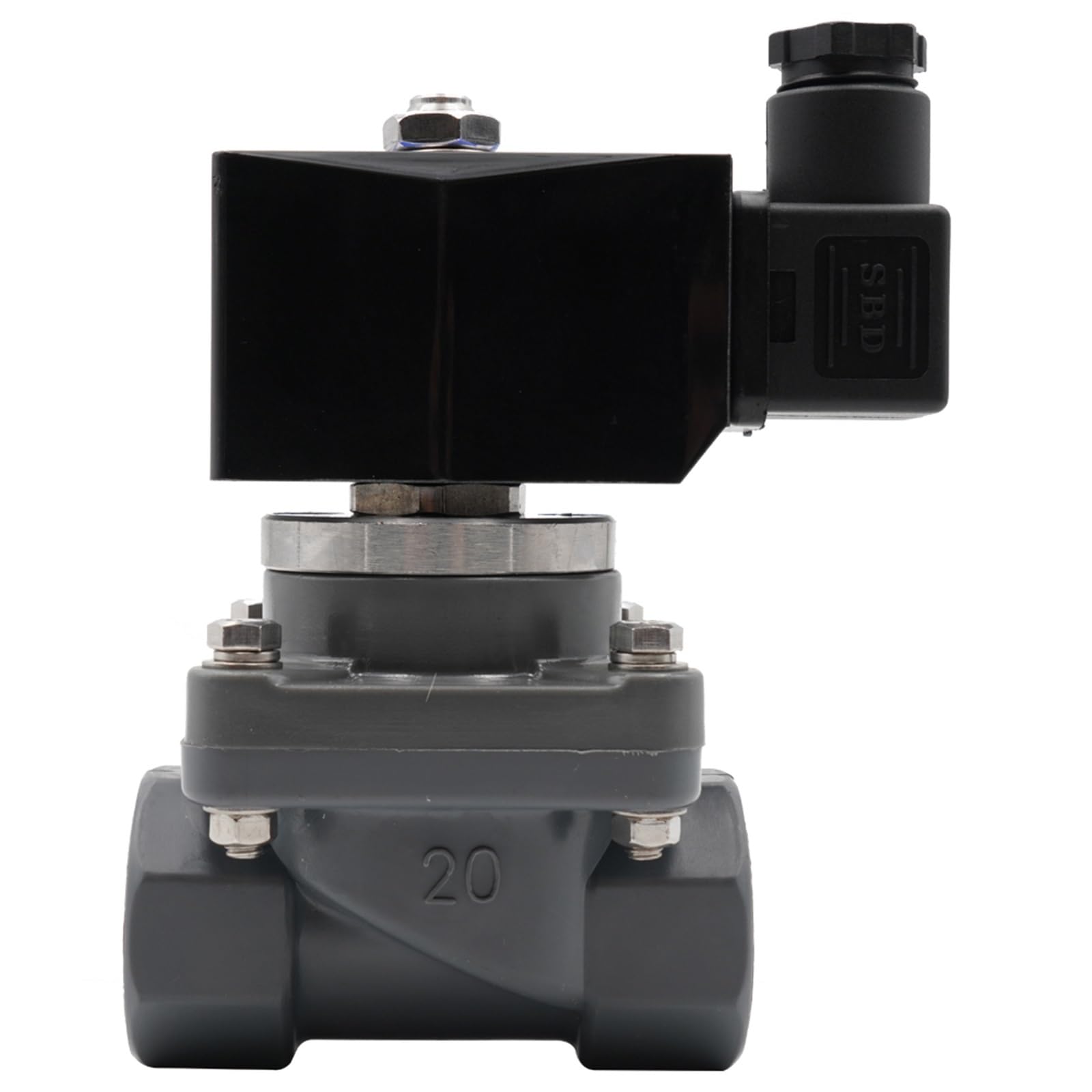 IEUMJNAT UPVC/CPVC Anti-corrosive Normally Closed Solenoid Valve DN15-50 Corrosion Protect Energy Saving Electric 0.1~6bar(G-ac 220v-upvc,0.5 Inch)