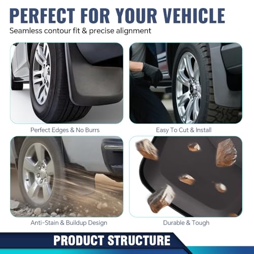 Image of PIT66 Front Rear Splash Mud Flaps Compatible with Toyota Tacoma 2016-2023 (Not Fit SR Models) 4Pcs Splash Guards Wheel Mudguards
