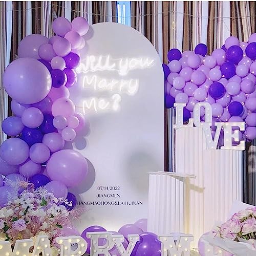Image of 412pcs Purple Balloons 18 12 10 5 Inch Purple Balloon Garland Arch Kit Different Sizes Matte Latex Balloons for Baby Shower Birthday Wedding Party Decorations
