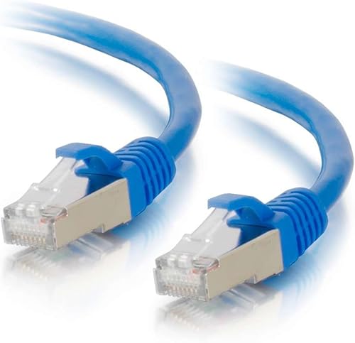 C2G 00681 Cable Cat6a - Cable de conexión de red Ethernet blindado sin enganches, azul (10 pies, 10.0 ft)
