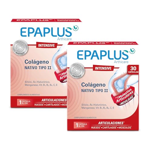 EPAPLUS Intensive – Colágeno TIPO II Nativo - Pack 2 Unidades de 30 Comprimidos (60 en total) - Con Silicio, Ác. Hialurónico, Manganeso y Vitaminas B1, B2, B6, C y E – Bienestar Articular Diario