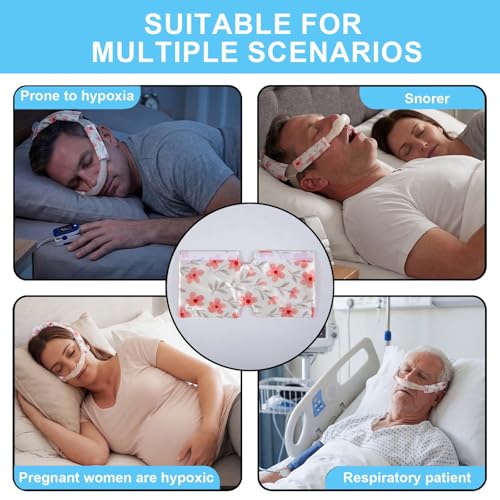 Image of 3 Pcs Satin Strap Covers, Silky Mask Frame Covers Pads Compatible with DreamWear or AirFit N30i /P30i Headgear Cover Set Hair Protector for Women Face Cushion for Reduce Red Marks (Red Flower)