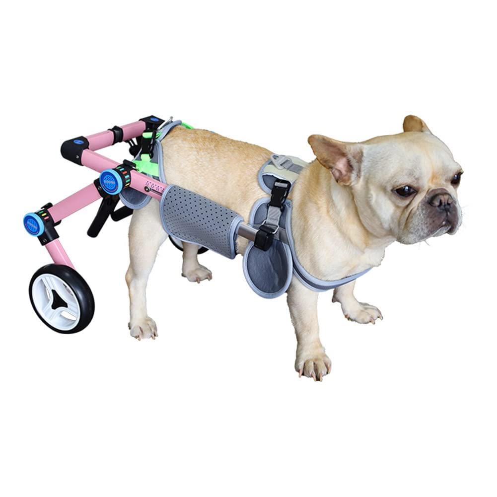 Hunderollstuhl, Verstellbarer Aluminium-Hunderollstuhl für die Rehabilitation der Hinterbeine, Leichter Rollstuhl für behinderte kleine Hunde, Hündchen, Welpen, Katzen (Size : XXXS)