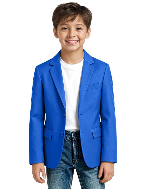 Image of Visaccy Boys Suit Jacket Toddler Formal Blazer Slim Fit Sport Coat for Kids